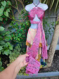 Image 5 of Wanderlust maxi skirt / bandeau dress - cream pink 8-16 uk
