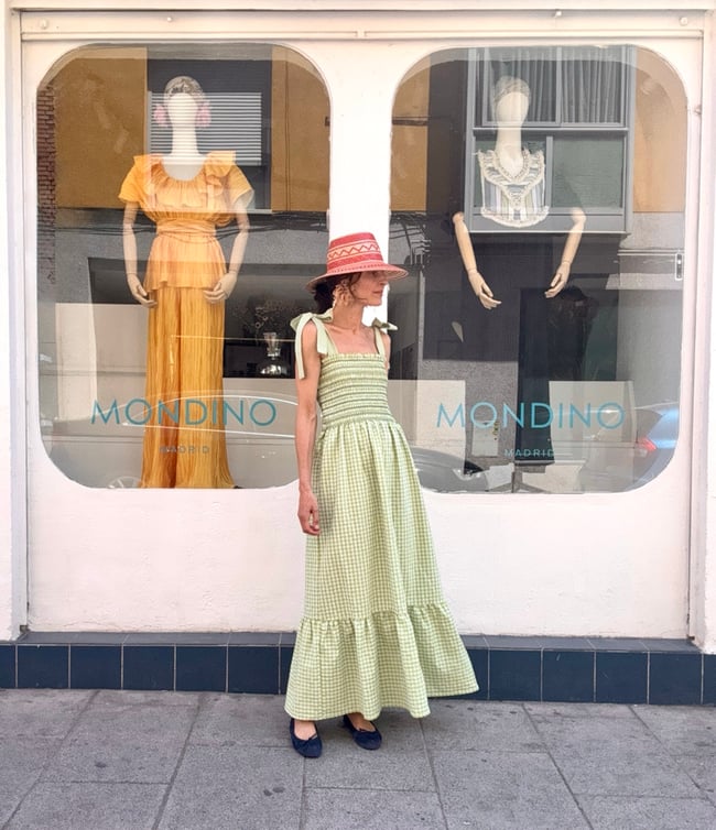LIME VICHY SEERSUCKER LELÉ DRESS
