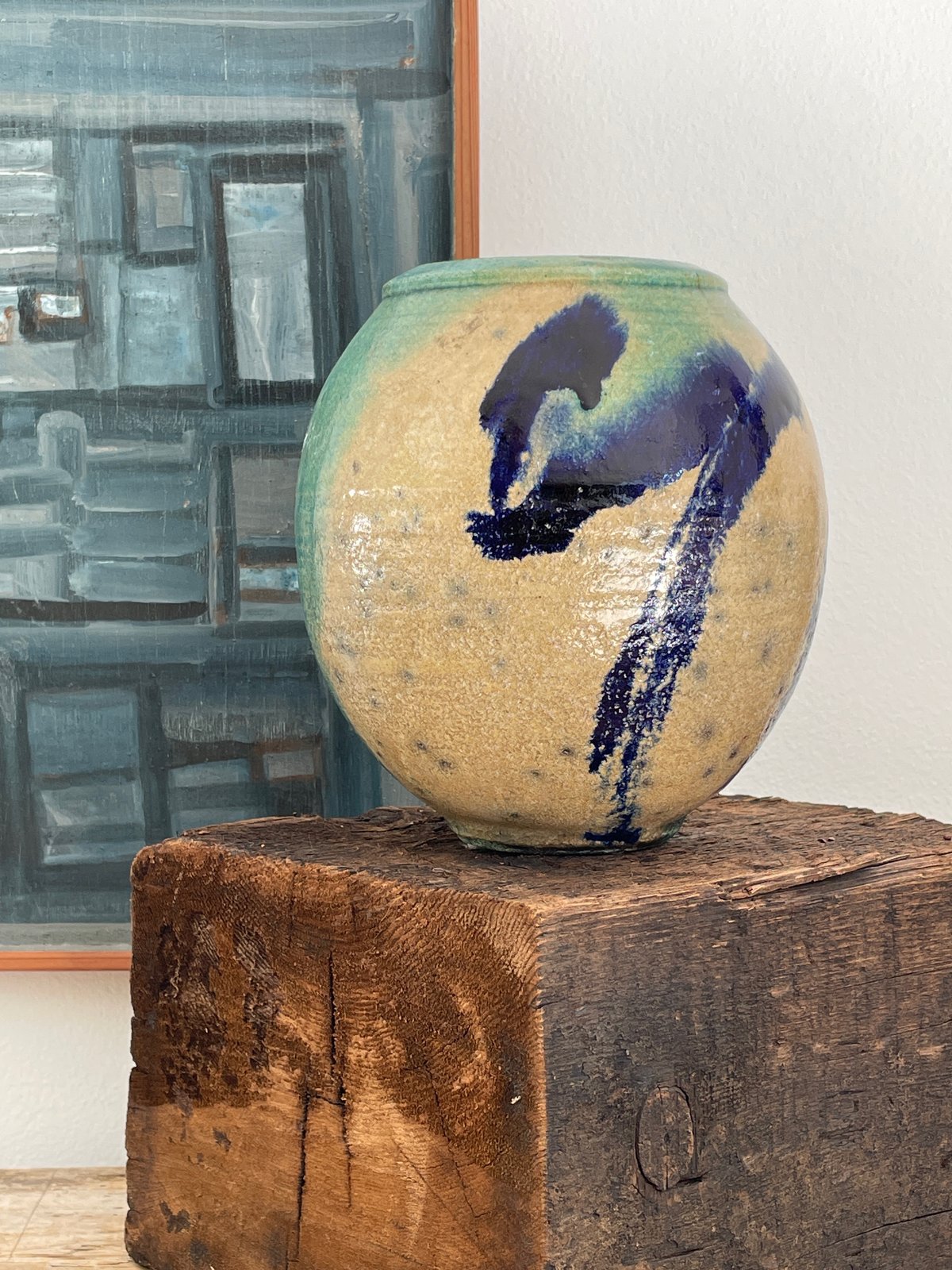 Image of BLUE BRUSH STROKE VASE