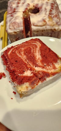 Image 2 of Red Velvet Marble Pound Cake Slices by the Dozen