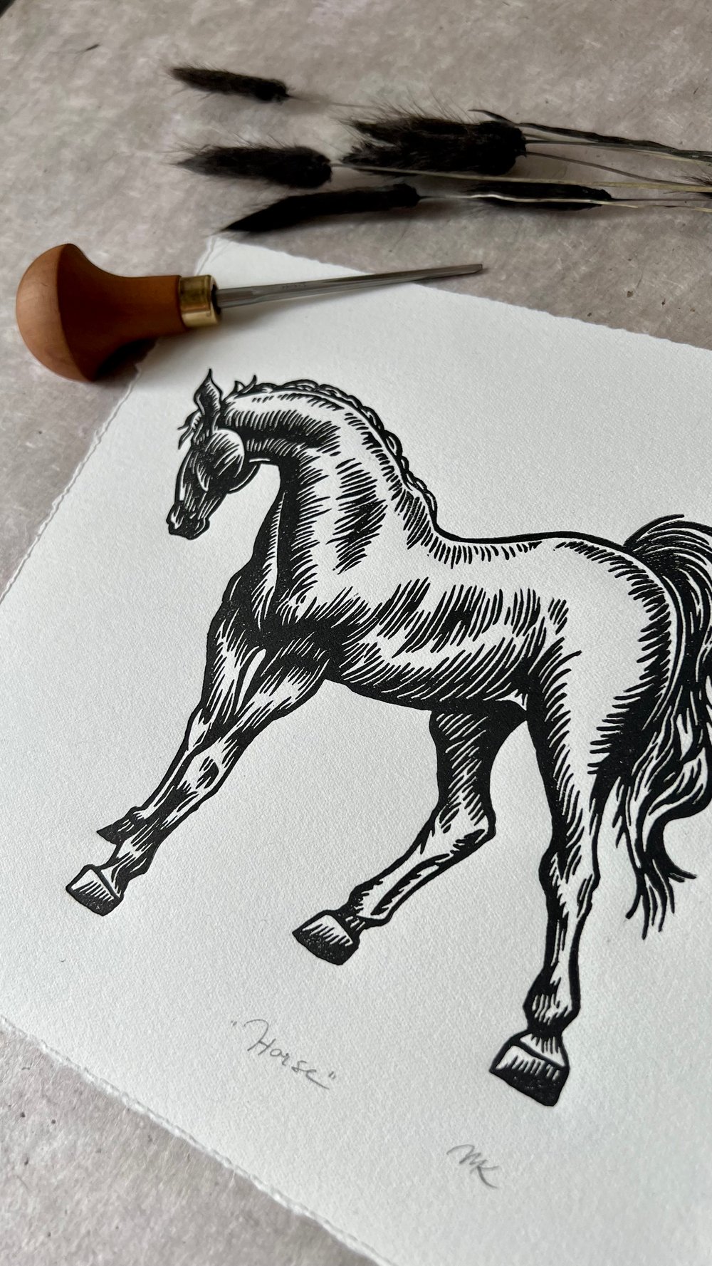 Horse Linoprint