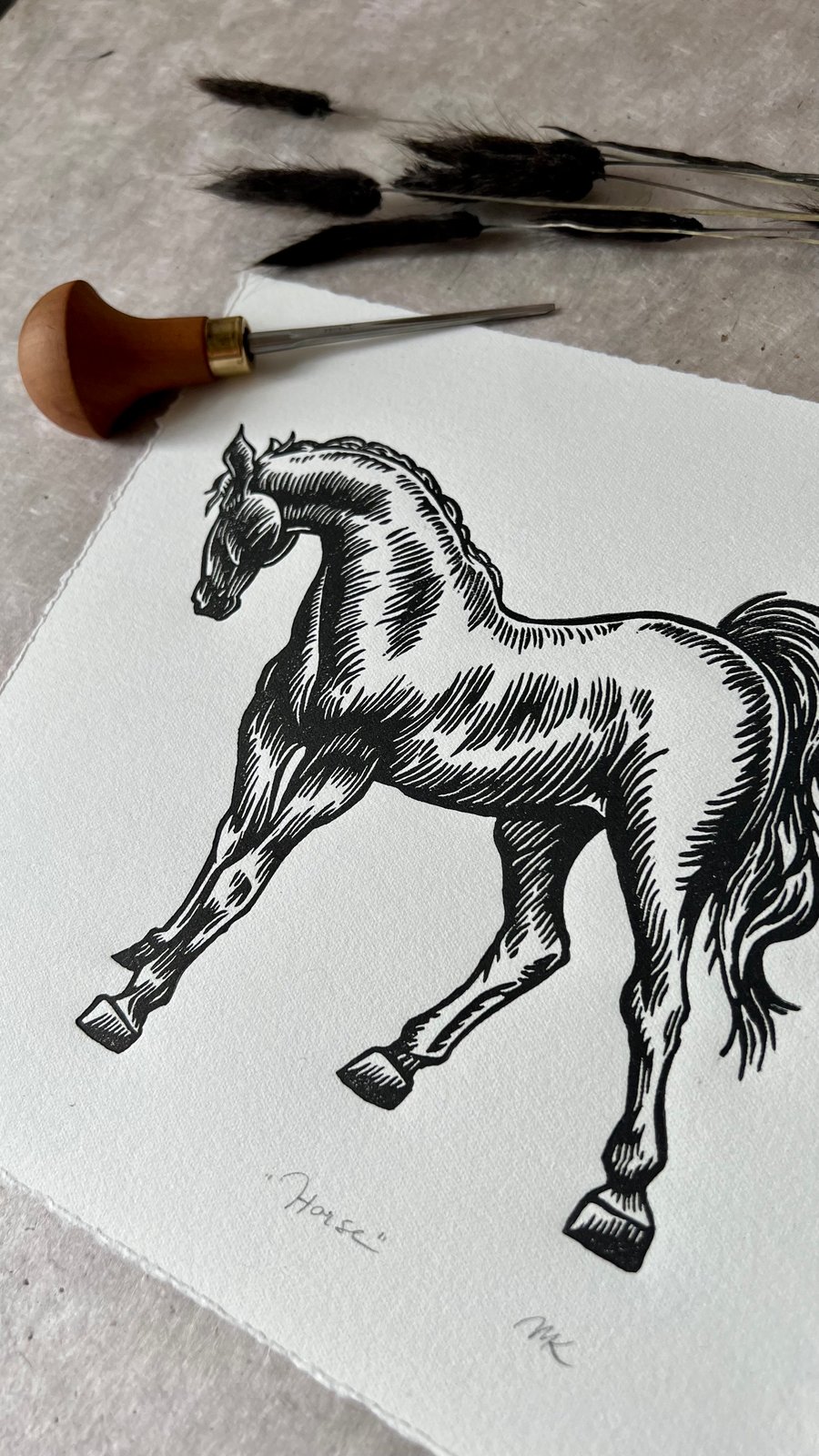 Image of Horse Linoprint