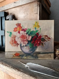 Image 6 of Peinture à l'huile, bouquet de fleurs 