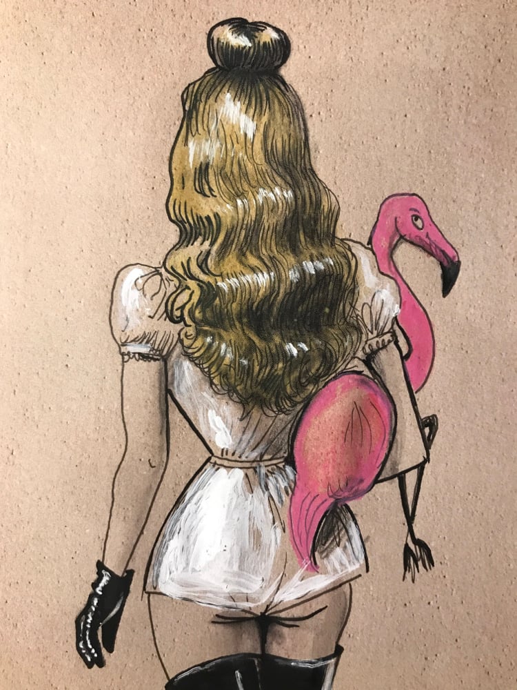 Image of Alice  with the flamingo number 58