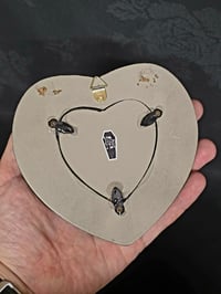 Image 3 of Beautiful ornate black heart framed preserved web - 2