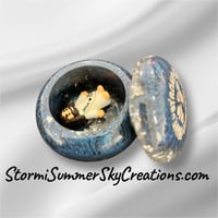 Image 1 of Dark Blue Round Prayer/Trinket Box