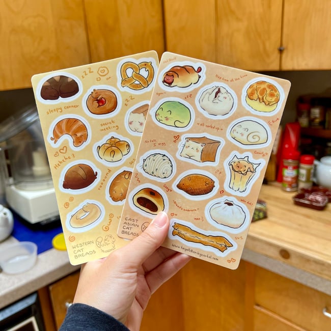 Bread Cat Sticker Sheets