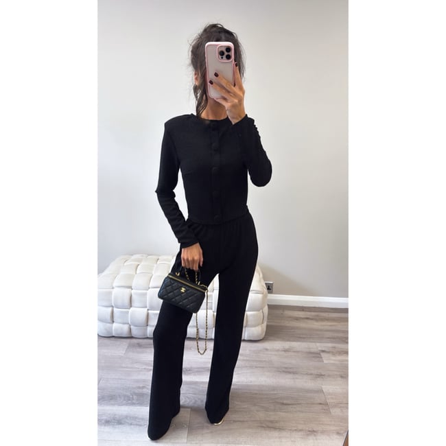 Glitter Button Up Two Piece Set 