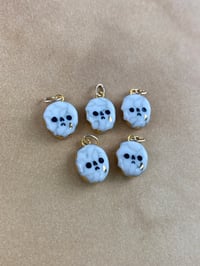 Image 3 of Tiny Sad Cracked Skulls - Gold Lustre