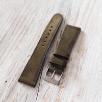 Image 4 of Hunter Green Suede Strap - Full Stitching