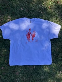 Image 2 of White t shirt with red pussy print with gold flecks (3XL)