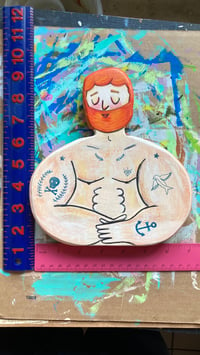 Image 4 of Tattooed Ginger Muscle Bear wooden wall sculpture