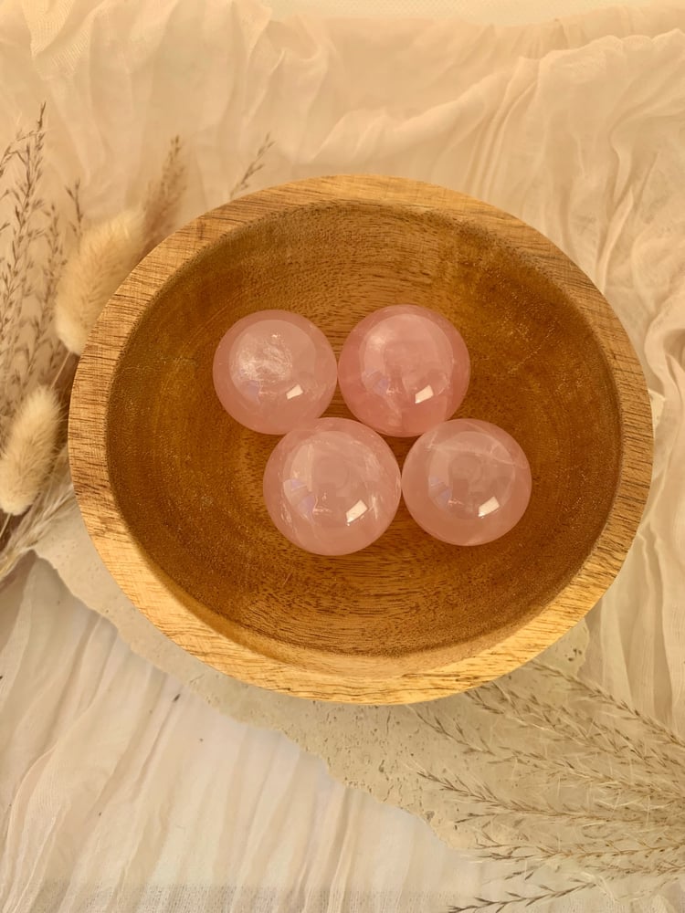 Image of Rose quartz sml spheres  *Intuitively Selected*
