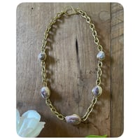Image 1 of Five Stack Opal Choker Necklace in Solid Brass