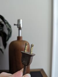 Image 2 of vintage danish solid teak table lamp
