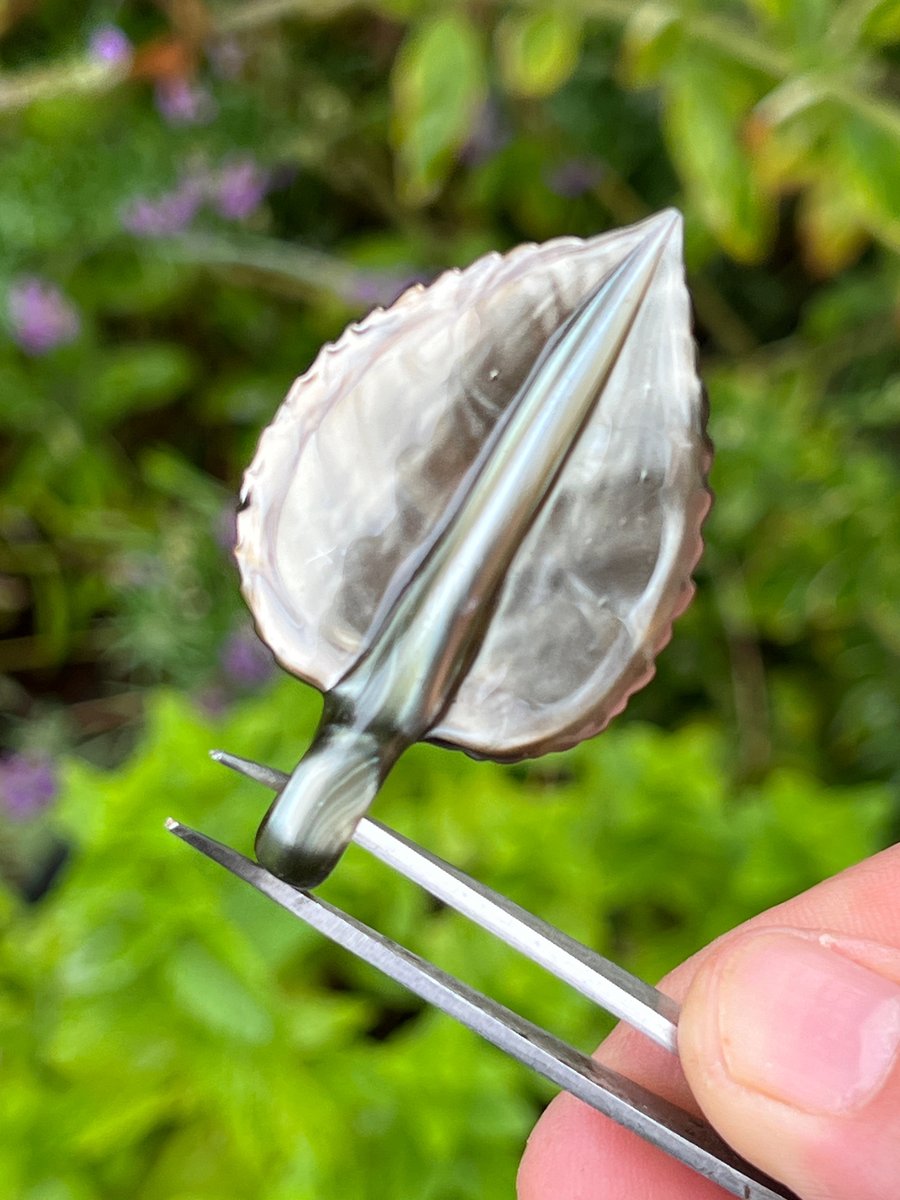 Image of Metal Glass Leaf Pendant 