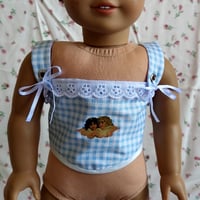 Girl cherub corset blue gingham 