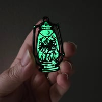 Image 1 of Glow In the Dark Mothman Lantern Enamel Pin