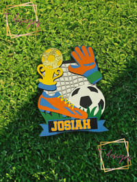 Image 1 of 3D Soccer Theme Caketopper