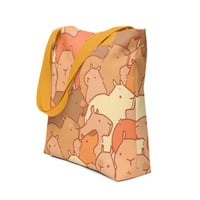 Image 2 of Capy Pile Collage Tote Bag (Orange)