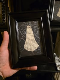 Image 1 of 1800’s biblical Ghost with preserved spider web - black frame B