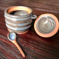 Image 2 of Blue Sugar Jar w/ Spoon