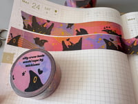 Image 3 of silly crow buds gold foil washi tape 