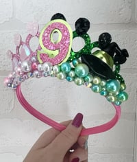 Image 5 of half pink half green wicked tiara