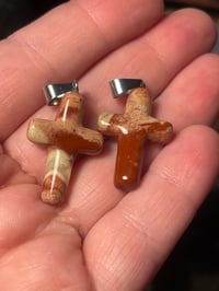 Red jasper cross pendant 