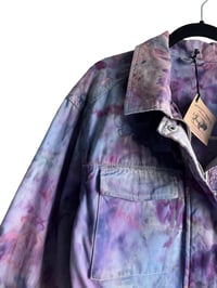 Image 8 of *IRREGULAR* S Cotton Twill Utility Jacket in Muted Watercolor Ice Dye