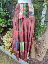 Image 3 of Zara Split Skirt- Jade Green and Brown