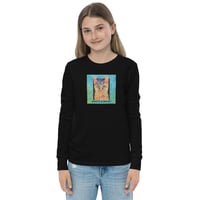 Image 4 of Youth long sleeve tee with DIva Cat