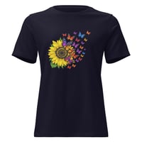 Image 1 of Women's Relaxed T-Shirt Petals and Painted Wings Tee