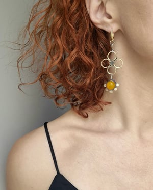 Bullet casings  yellow earrings 