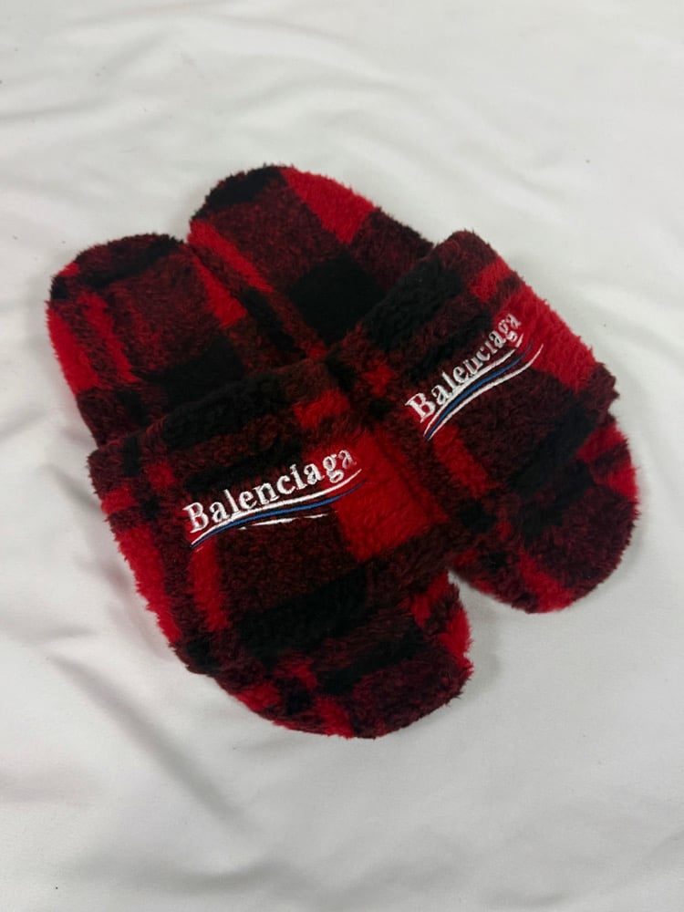 Image of Balenciaga Sherling Fur Slides