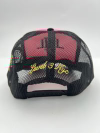 Image 3 of LVL3 NYC PINK & BLACK TRUCKER HAT 