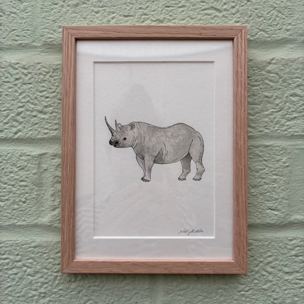 Image of £50 originals - Rhino watercolour