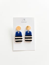 Paire de boucles d'oreilles QUARRA bleu