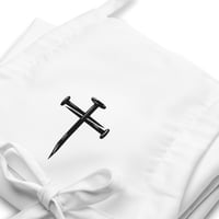 Image 2 of Christian Nail and Cross Embroidered Apron - One Size Fits All - Multiple Embroidery Color Choices