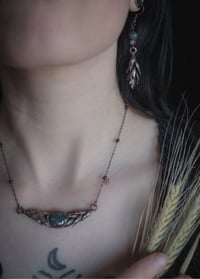 Image 2 of Real wheat necklace with moss agate