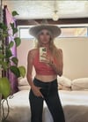 70s polka dot drop halter top
