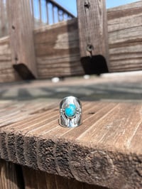Image 3 of Turquoise “Armor” Ring size 8.5 sterling .925