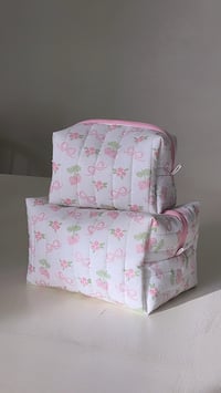 Image 1 of Strawberry Ribbon Beauty Bags