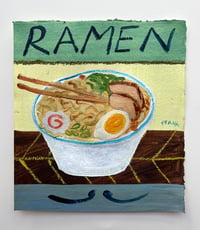 Ramen on sage and lemon yellow