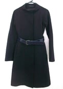 Image of Theory - Womens Belted Coat with Nany Blue Leather Belt Size P