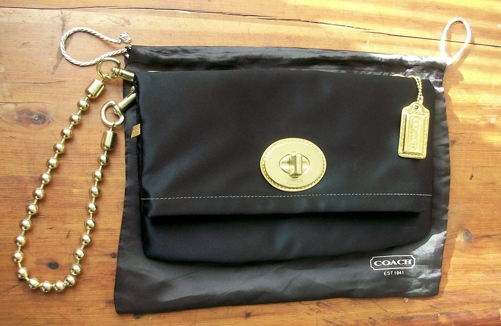 Statement Outfitters Coach Amanda Satin Foldover Clutch Bag