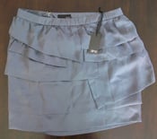 Image of Zinc - Womens Layered Panel Mini Skirt, Size 3 Metallic Silver NWT