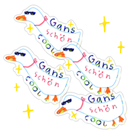 Gans schön cool (transparenter Glitzer Sticker)
