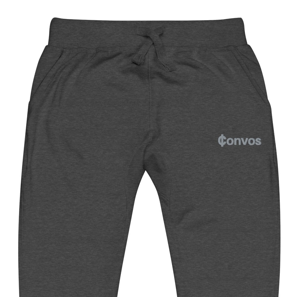 Convos Unisex Fleece Sweatpants Grey on Charcoal Heather