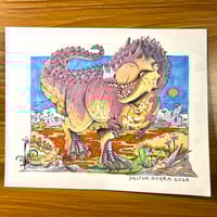 Image 1 of Lythronax Rex & Lizard Original Artwork